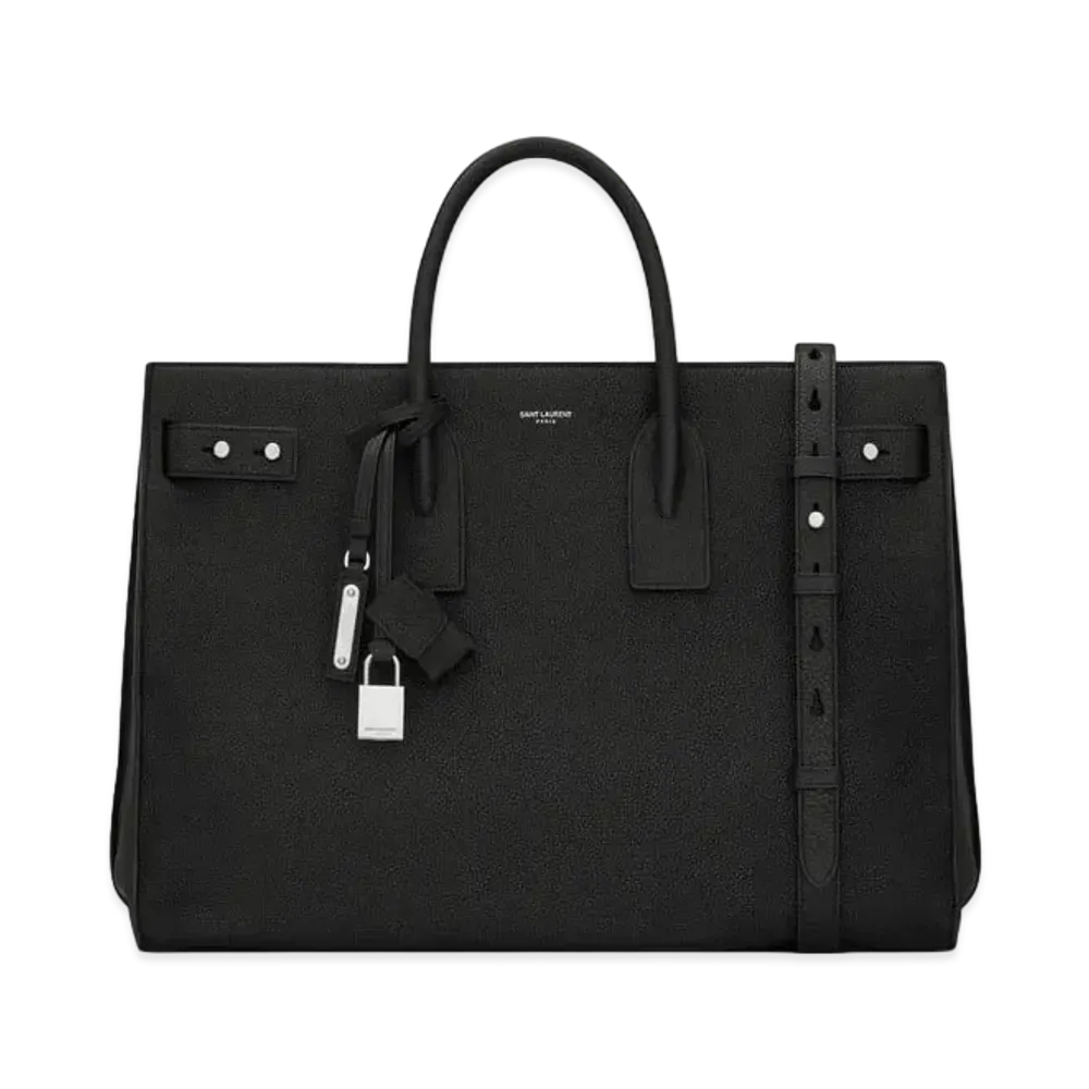 SAINT LAURENT Sac De Jour Thin Large In Grained Leather "Black"