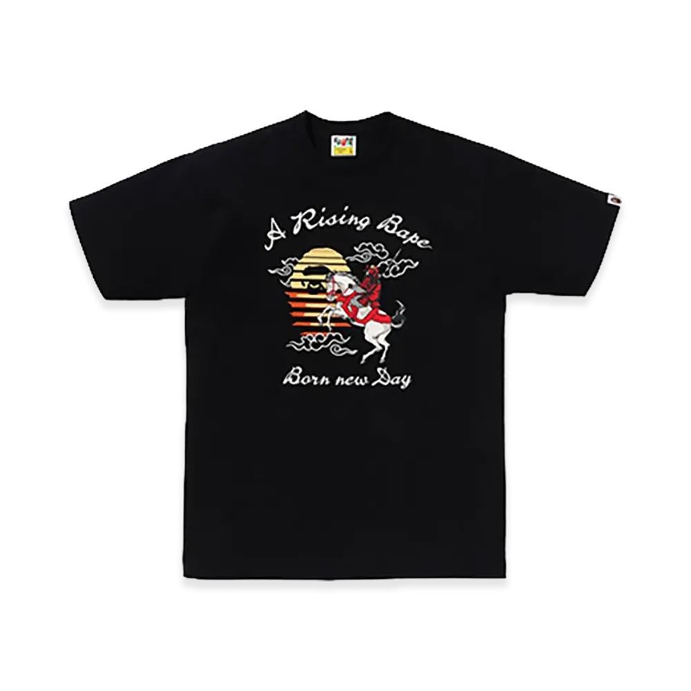 A BATHING APE A RISING BAPE Horse Tee "Black"