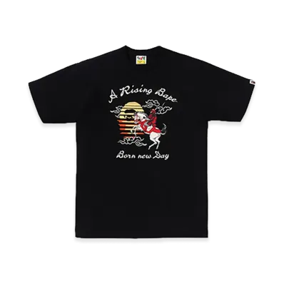 A BATHING APE A RISING BAPE Horse Tee "Black"
