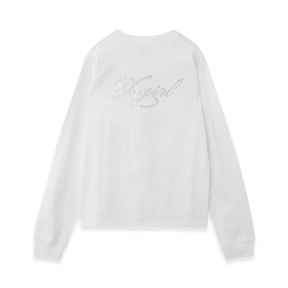X-Girl Rhinestone Combination Logo L/S Tee "White"