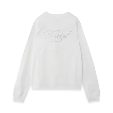 X-Girl Rhinestone Combination Logo L/S Tee "White"