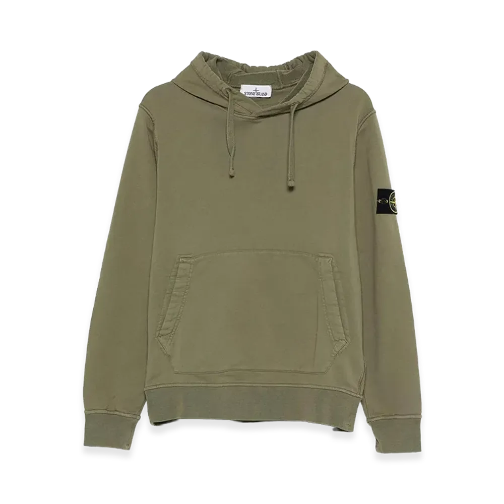 Stone Island Hoodie In Cotton With Patch Logo "Green"
