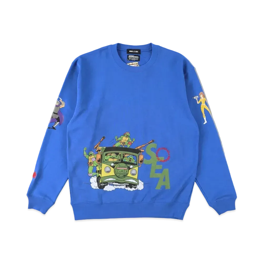 WIND AND SEA x TMNT (TMNT-RIDING) CREW NECK "Blue"