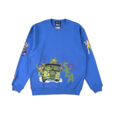 WIND AND SEA x TMNT (TMNT-RIDING) CREW NECK "Blue"