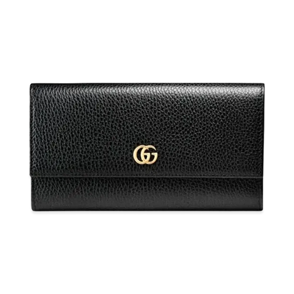GUCCI GG Marmont Leather Continental Wallet "Black"