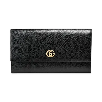 GUCCI GG Marmont Leather Continental Wallet "Black"
