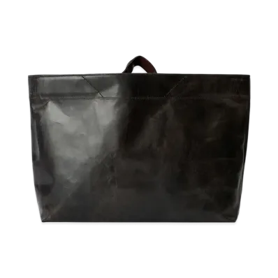 OUR LEGACY Women's Oblong Tote "Worn Black Leather"