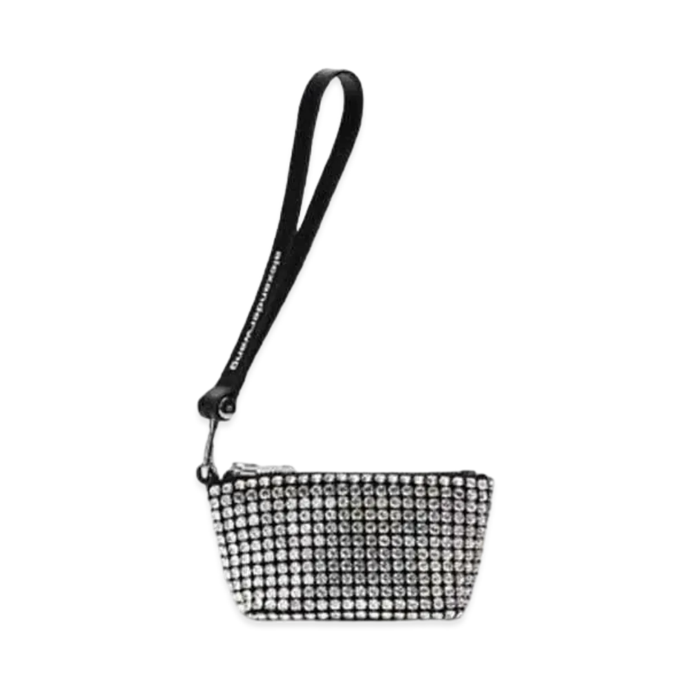 Alexander Wang Crystal Mesh Coin Purse "White"