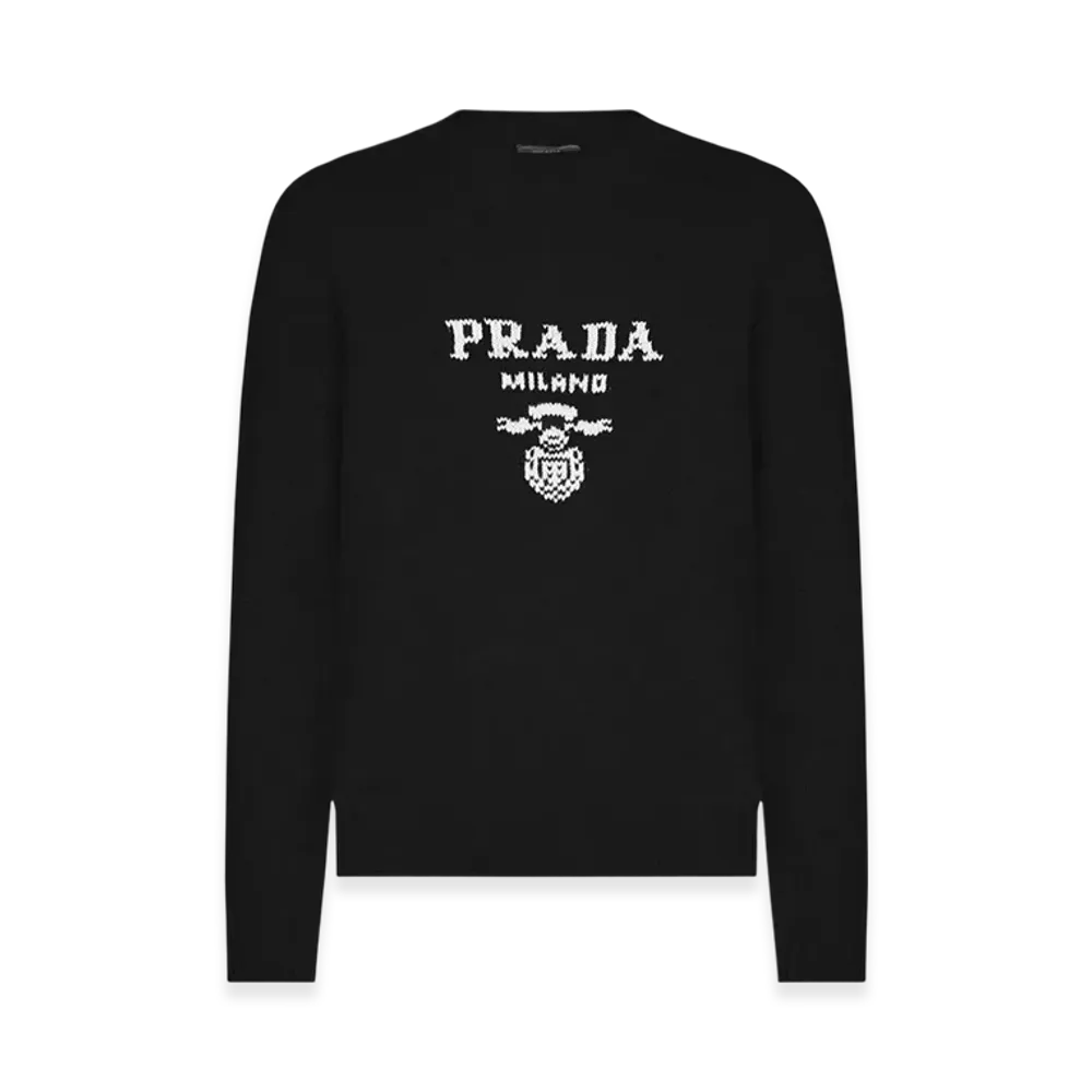 PRADA Wool Cashmere Crewneck Sweater "Black"