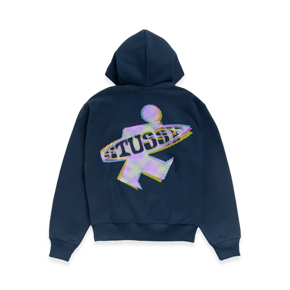 Stussy Dot Surf Puff Print Zip Hoodie "Navy"