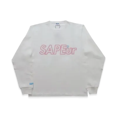 SAPEur Youth Neon Logo L/S Tee "White"