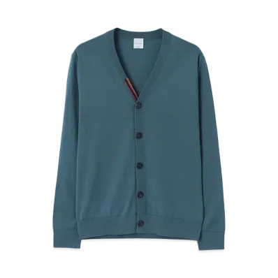 Paul Smith Artist Stripe Point Cardigan "BlueGreen"