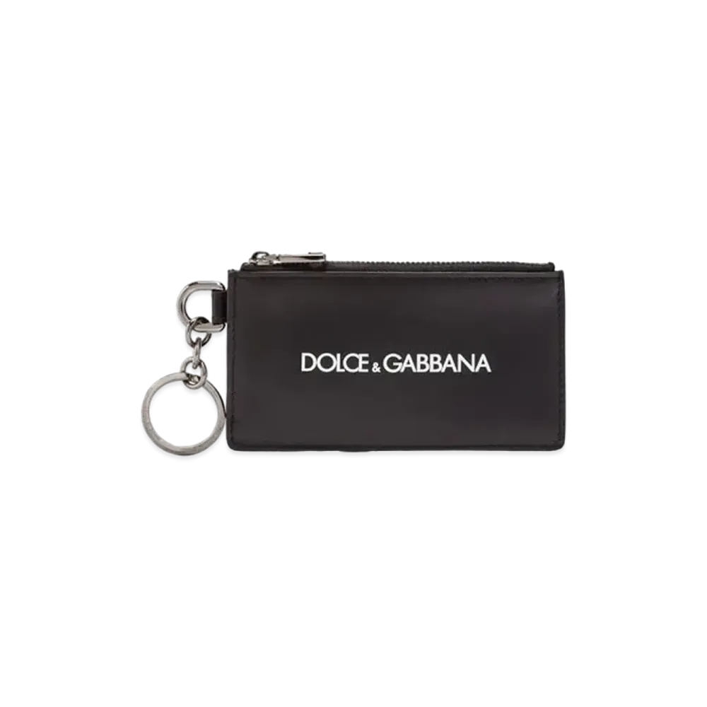 Dolce&Gabbana Card Holder Calfskin Print Logo "Black"