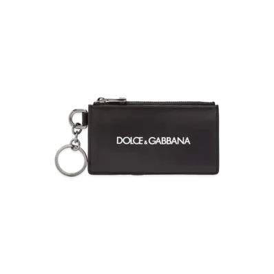 Dolce&Gabbana Card Holder Calfskin Print Logo "Black"