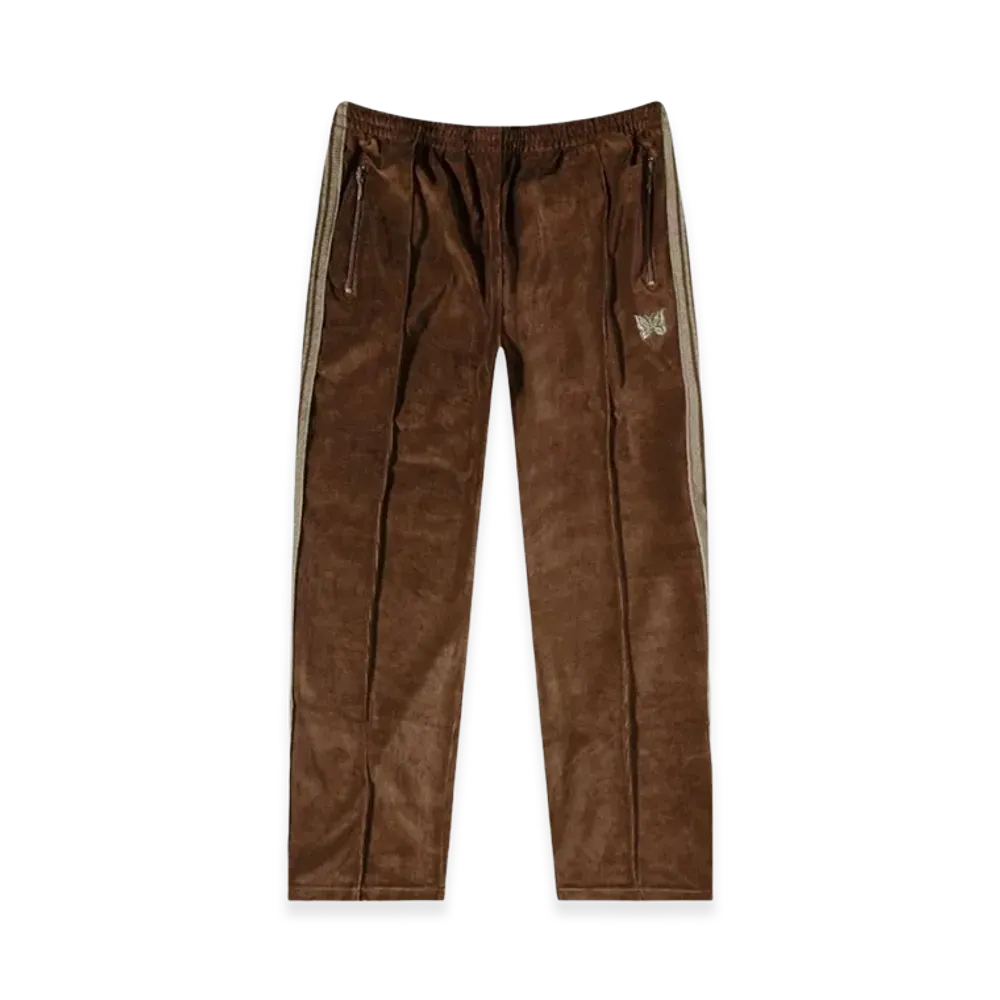 NEEDLES Narrow Track Pants Velour "Brown"
