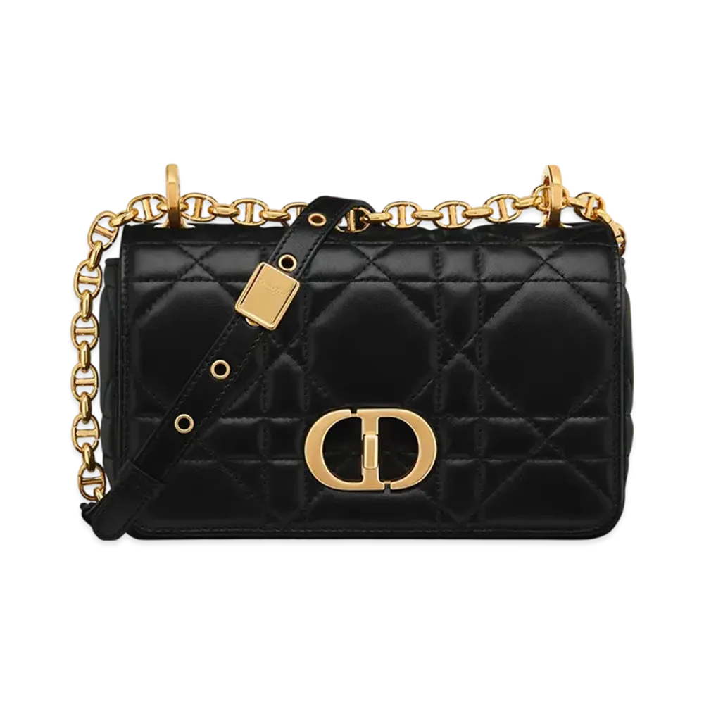 Dior Small Soft Dior Caro Bag Macrocannage Lambskin "Black"