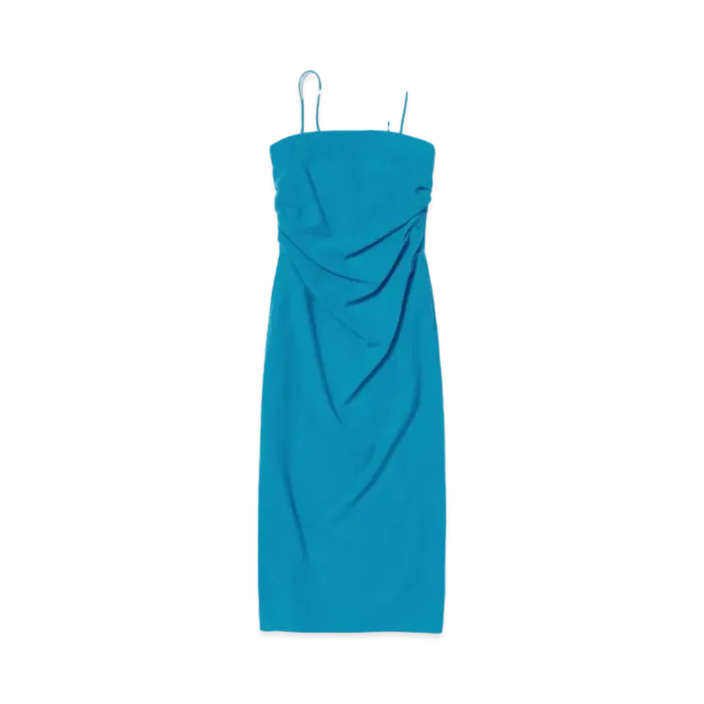 AURALEE Brushed Super Fine Wool Flannel Dress "Light Blue"