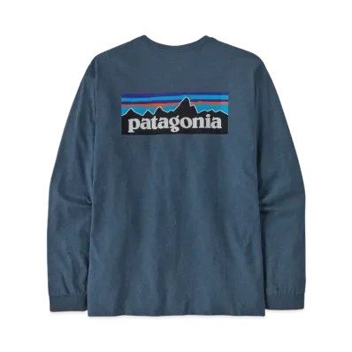 Patagonia Men's Longsleep P-6 Logo Responsibility "Utility Blue"