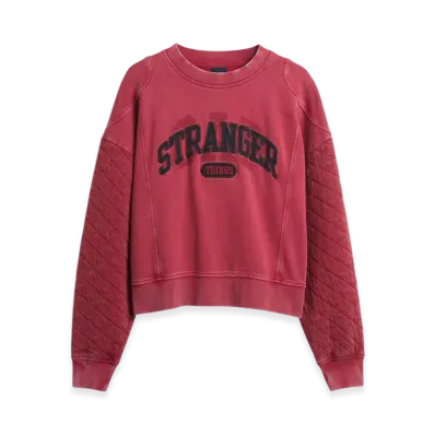 Gap x Stranger Things Quilted Sleeve GAP Logo Sweatshirt "New Classic Red"