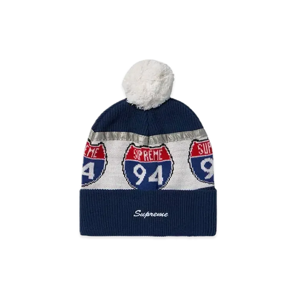Supreme Interstate Reflective Beanie "Dark Blue"