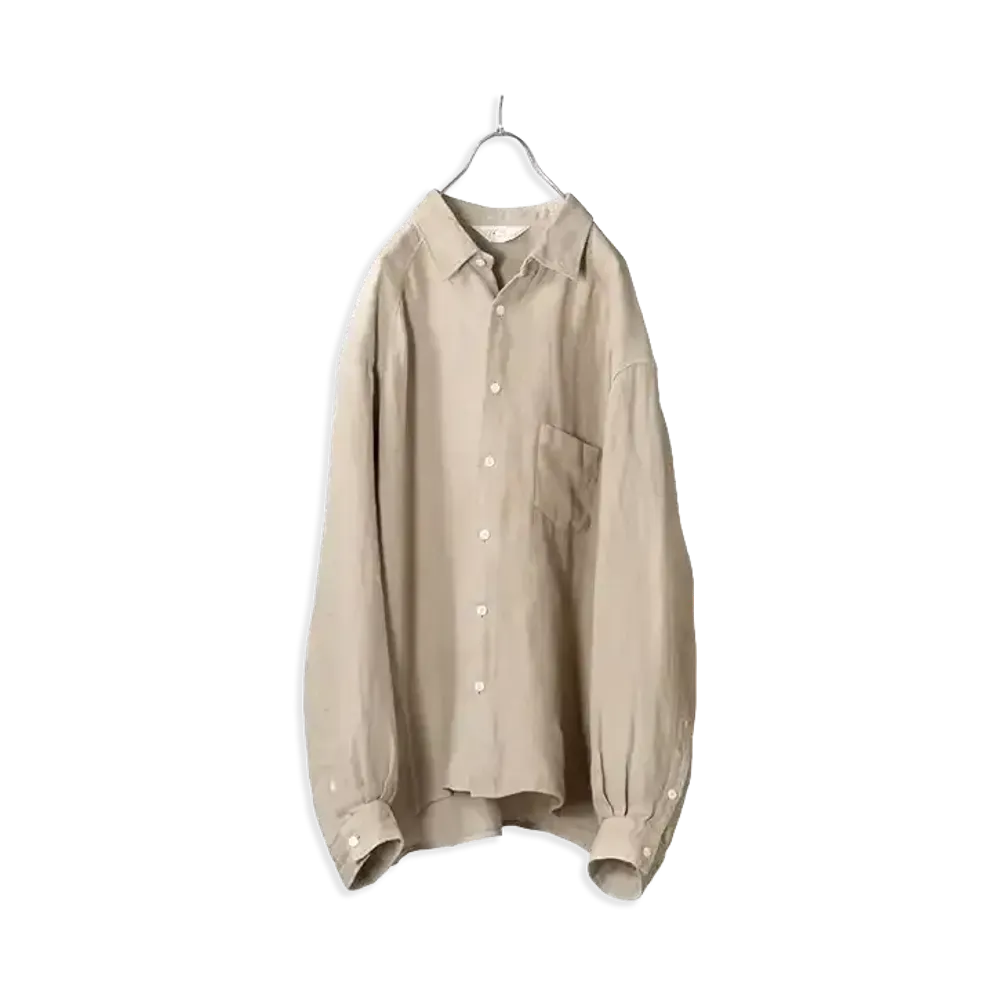 ANCELLM Linen Over Shirt "Beige"