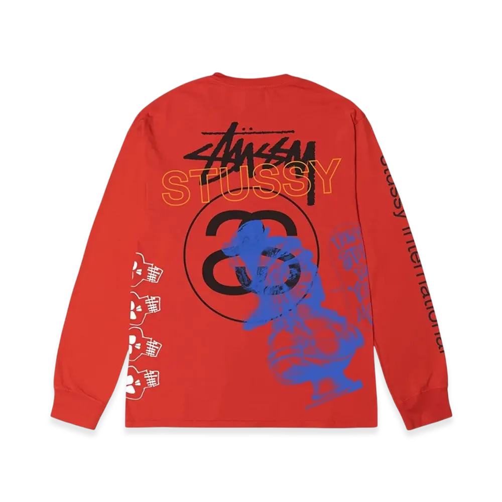 Stussy Test Strike Pigment Dyed LS Tee "Tomato"