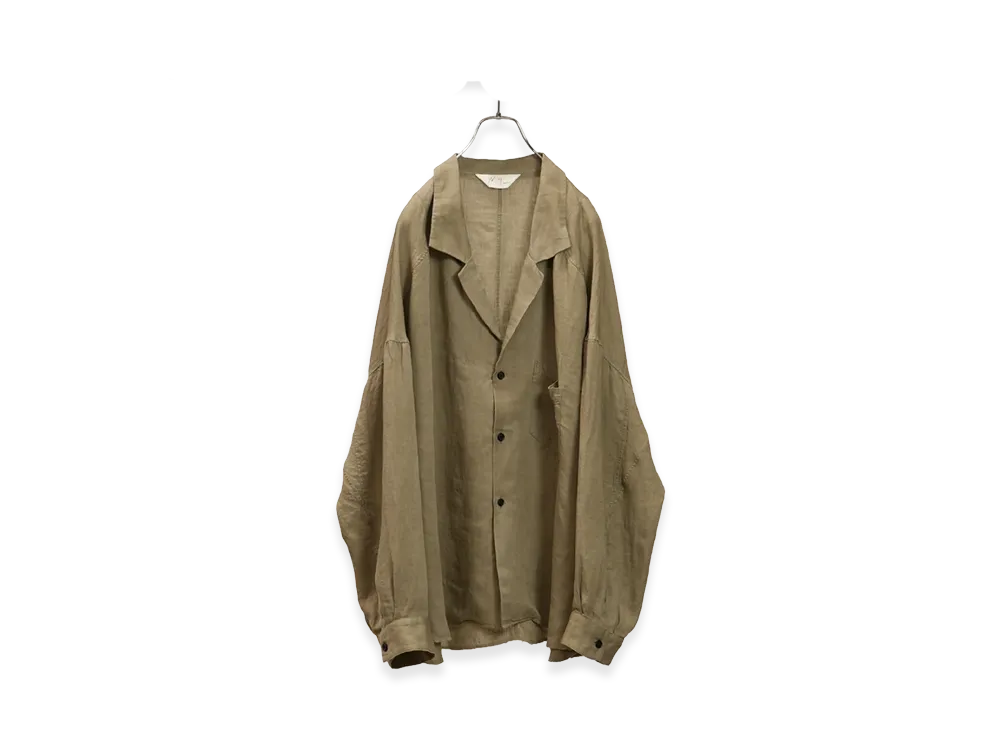 ANCELLM 100/S Linen Tailored Shirt "Khaki Beige"