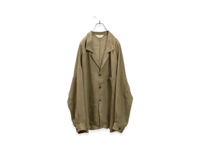 ANCELLM 100/S Linen Tailored Shirt "Khaki Beige"