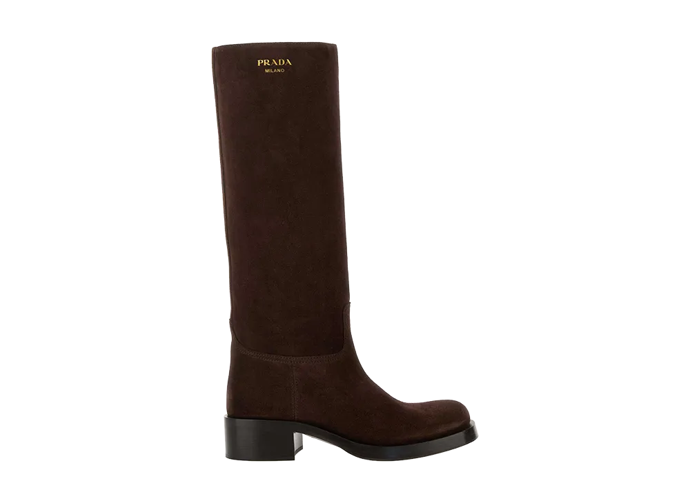 PRADA Women's Suede Boots "Brown"