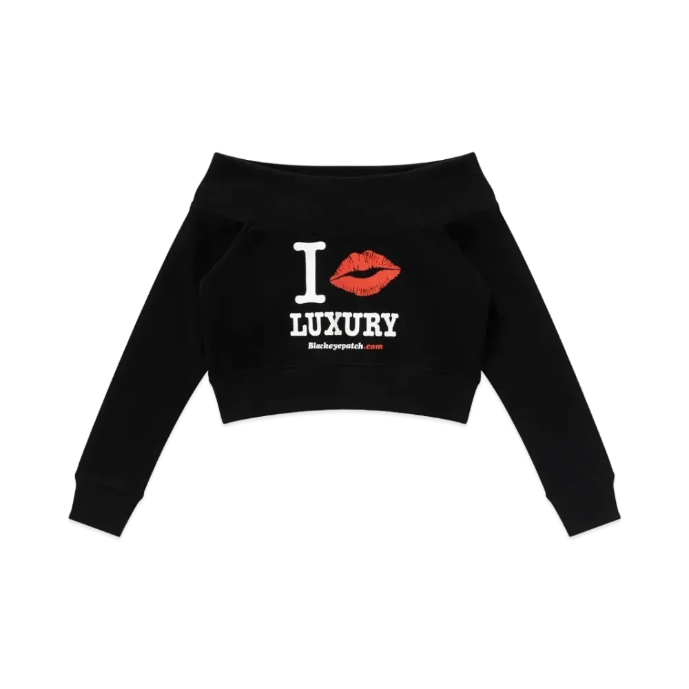 BlackEyePatch I Kiss Luxury Off Shoulder Sweat "Black"