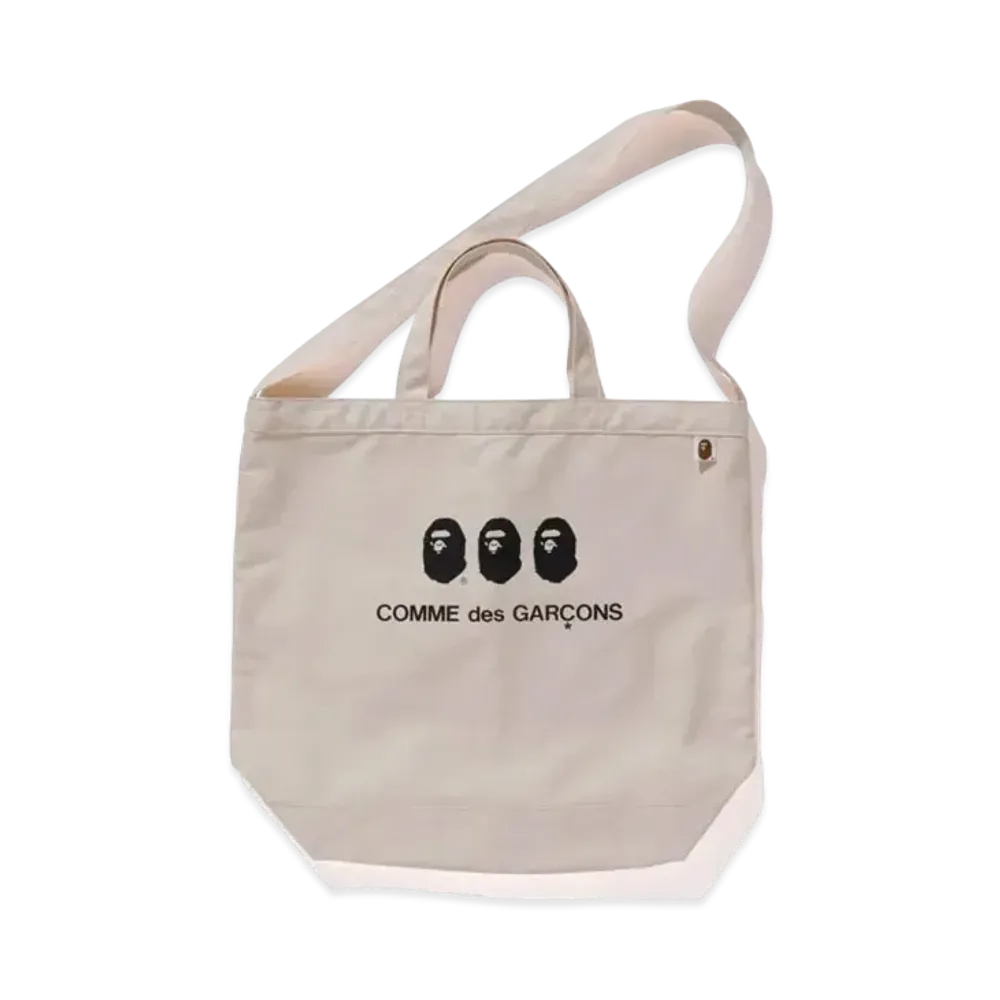 A BATHING APE / Comme des Garcons OSAKA TOTE BAG "White"