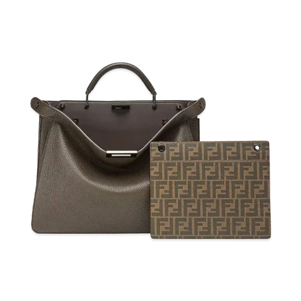 FENDI Peekaboo I See U Medium Leather Bag "Brown"