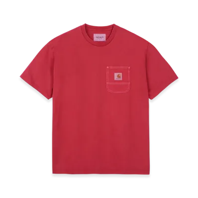 Carhartt WIP S/S Work Pocket T-Shirt "Scarlet/White(Pigment Garment Dyed)"