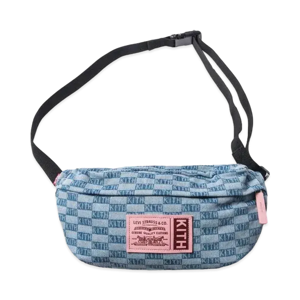 Kith x Levi's Salt Bleach AOP Crossbody Bag "Light Blue"