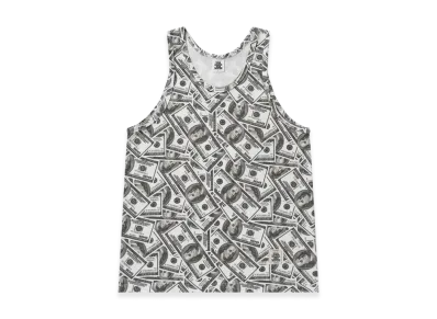 BlackEyePatch Hundreds Patterned Thermal Tank Top "White"