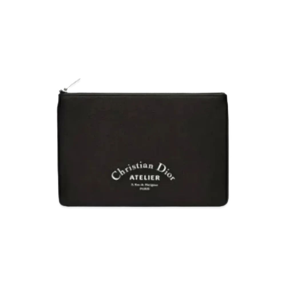 Dior Grain Touch Calfskin Flat Wallet "Black"