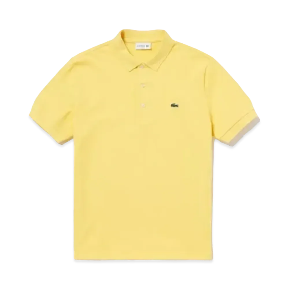 LACOSTE Slim Fit Solid Short Sleep Polo Shirt "Yellow"