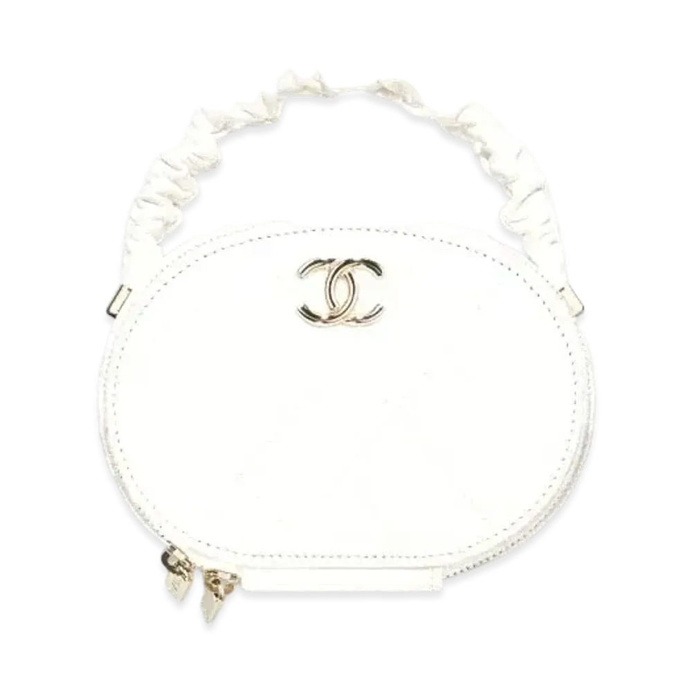 CHANEL Vanity Case Shiny Lambskin "White"