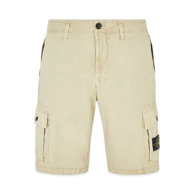 Stone Island L11WA Brushed Cotton Canvas Garment Dyed Bermuda Shorts - 22SS "Beige"