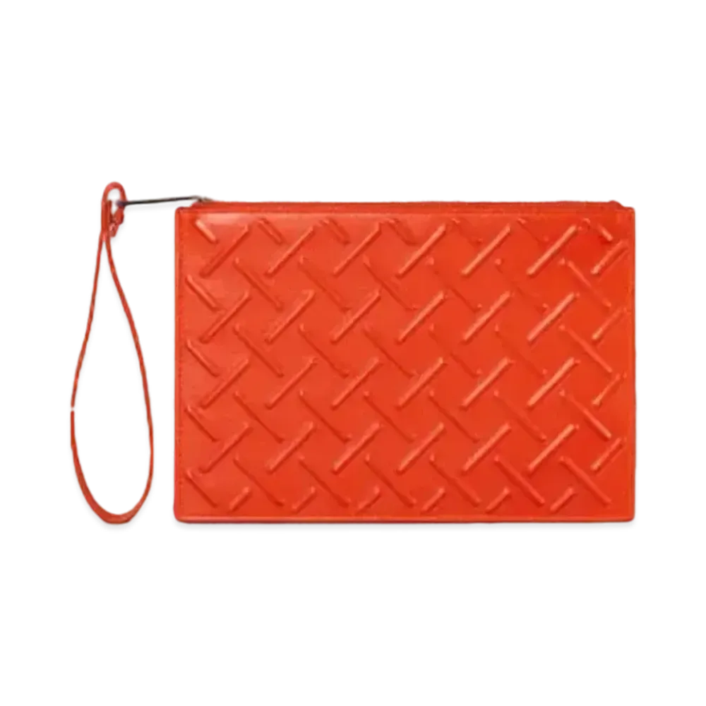 Bottega Veneta Leather Clutch Bag "Orange"
