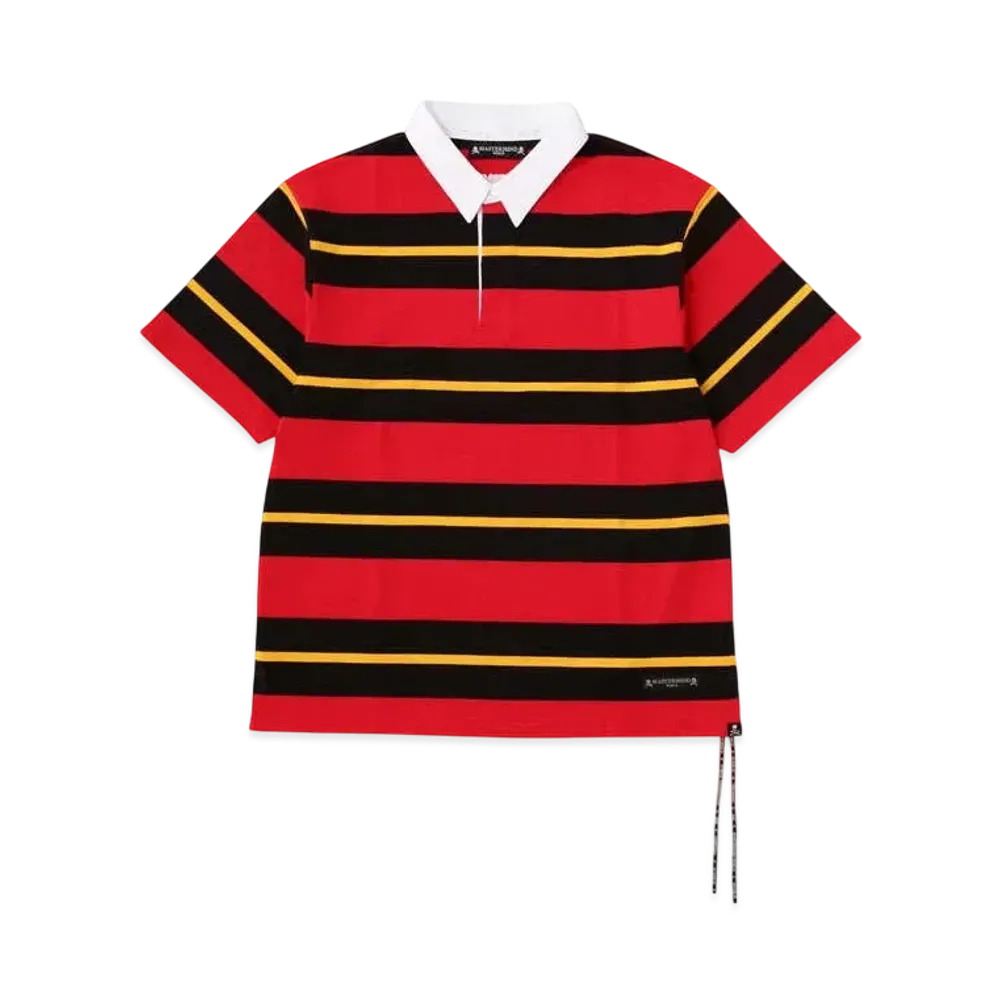 mastermind WORLD Boxy 3 Color Striped 3 4 Tee "Red Black Yellow"