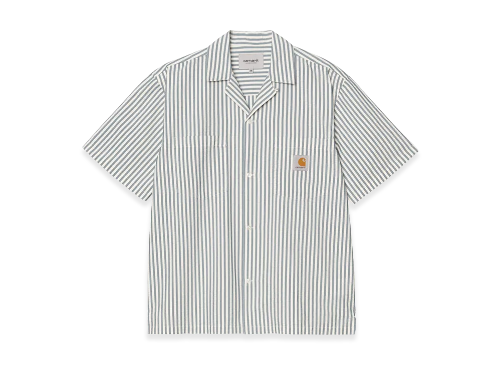 Carhartt WIP S/S Leavel Shirt "Leavel Stripe/Blue River/Wax"