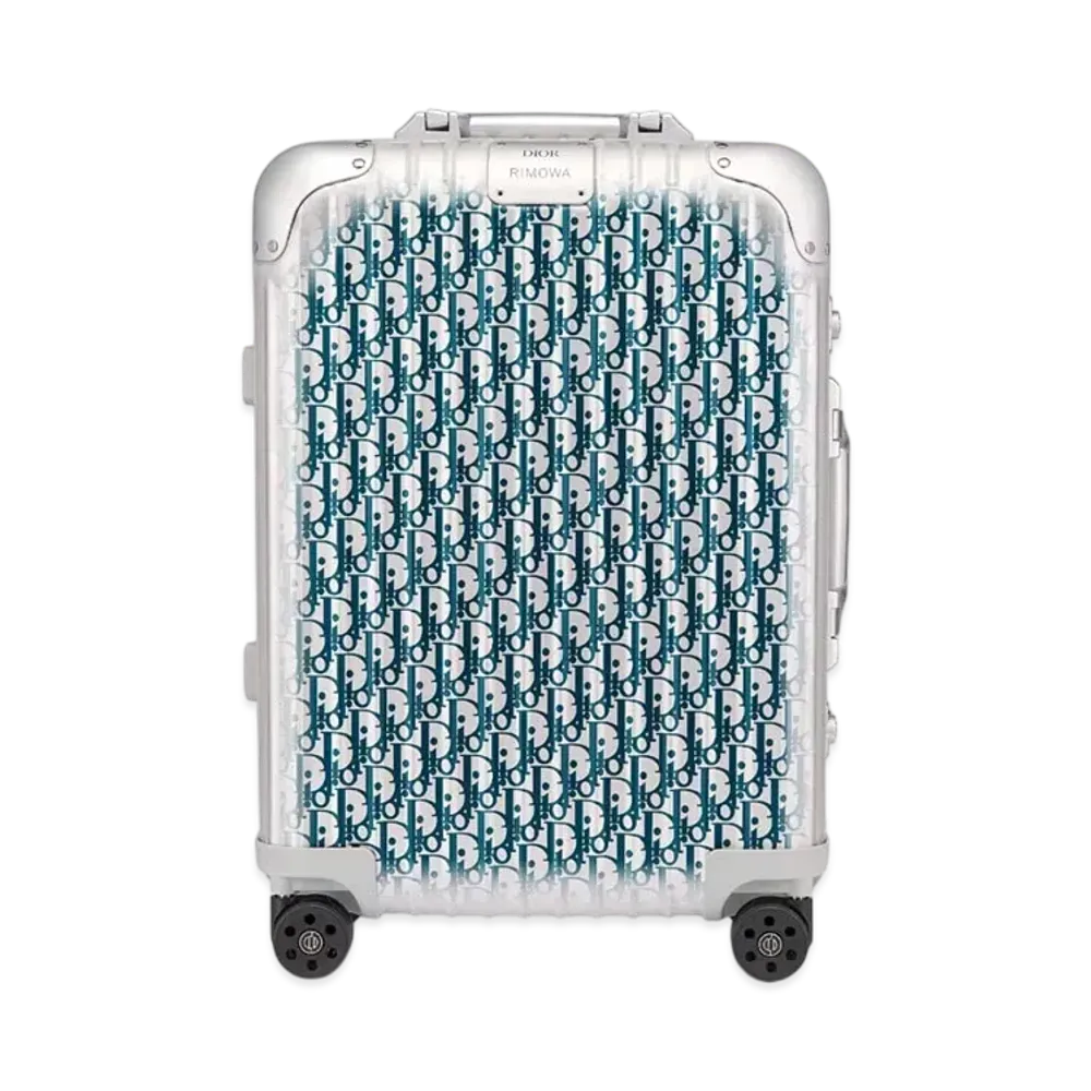 Dior and Rimoa Carry On Luggage Dior Oblique Aluminum "Blue"