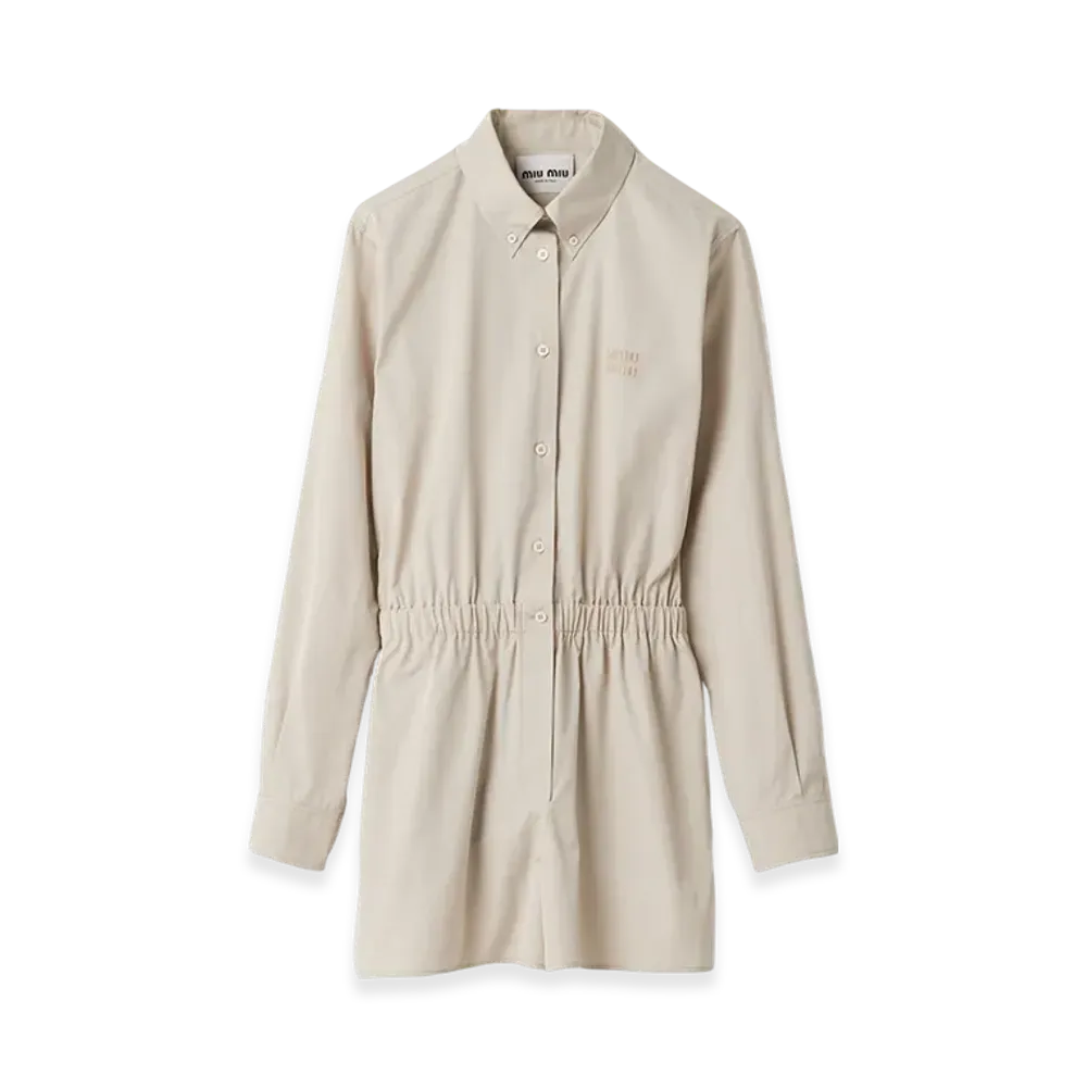 MIU MIU Poplin Jumpsuit "Limestone"