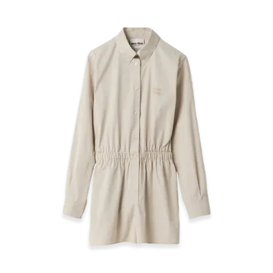 MIU MIU Poplin Jumpsuit "Limestone"