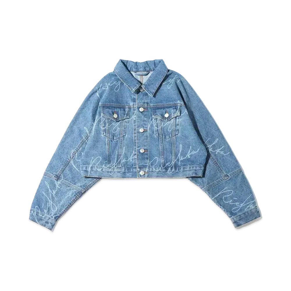 atmos pink x Riehata Monogram Denim Jacket "Blue"