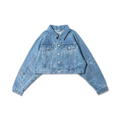 atmos pink x Riehata Monogram Denim Jacket "Blue"