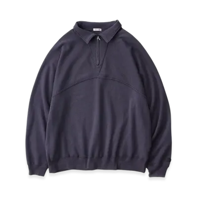 NICENESS S.Parada Silk Sweatshirt Half Zip "Charcoal"
