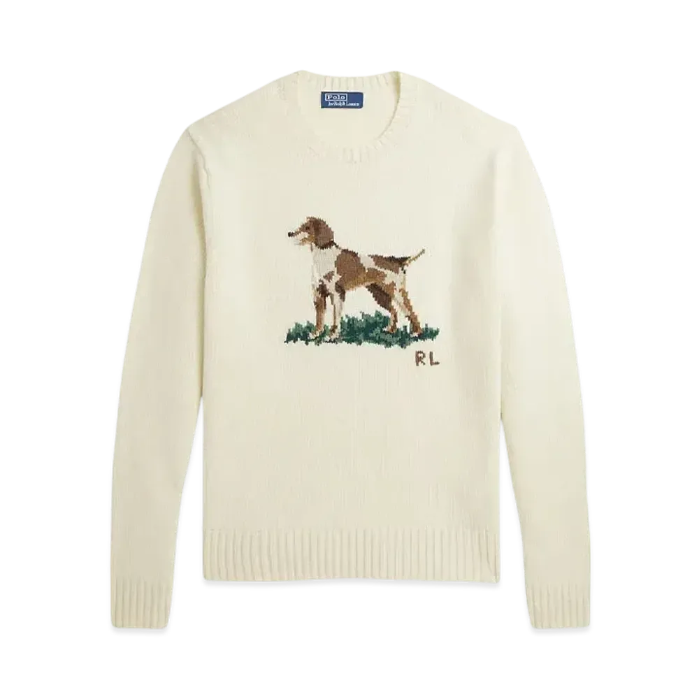 Polo Ralph Lauren Dog Intarsia Wool Sweater "Natural"