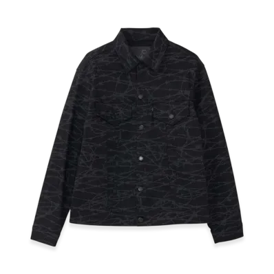 HYSTERIC GLAMOUR Barbed Wire Pattern Denim Jacket "Black/Multicolor"